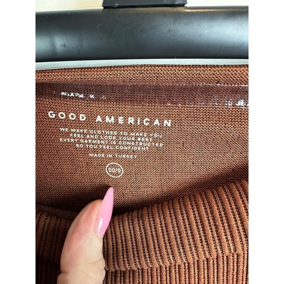 NWT Good American WIDE RIB SHINE CLEAN SEAMLESS LEGGINGS XS/S - Picture 2 of 5